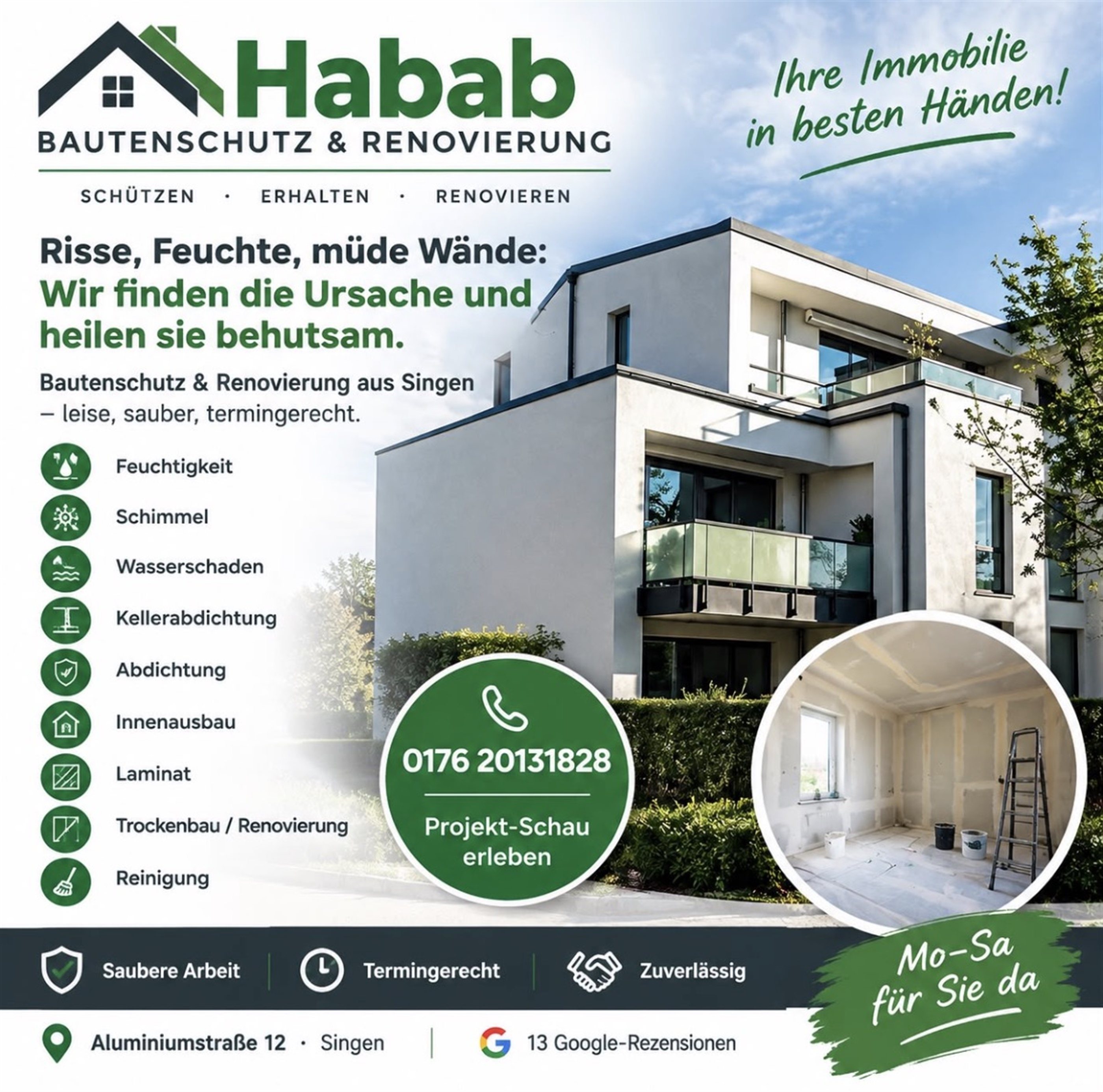 Renovierter Innenraum mit frischem Anstrich und hochwertigen Oberflächen